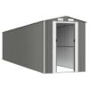 Garden Shed Light Gray 75.6"x336.6"x87.8" Galvanized Steel