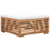 8 Piece Patio Lounge Set with Cream Cushion Solid Teak Wood