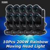 10Pcs/lot NEW 200W LED Moving Head Light Beam+Spot+18 Rotating Prisms+Rainbow Effect Dj Dmx Stage Light Effect Light Disco Bar