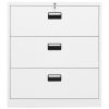 Filing Cabinet White 35.4"x18.1"x40.6" Steel
