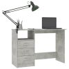 Desk with Drawers Concrete Gray 43.3"x19.7"x29.9" Engineered Wood