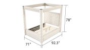 Monica luxurious Four-Poster Queen 5 Pc Vanity Bedroom Set Made with Wood in Cream