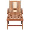 Sun Loungers 2 pcs with Red Check Pattern Cushion Solid Teak Wood