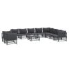 11 Piece Patio Lounge Set with Cushions Anthracite Steel