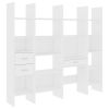 4 Piece Book Cabinet Set White Engineered Wood