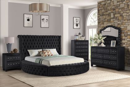 Hazel King 5 Pc Bedroom Set Made With Wood In Black Color