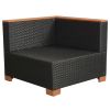 10 Piece Patio Lounge Set with Cushions Poly Rattan Black