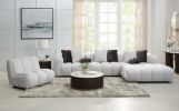ACME Manilla Sectional Sofa w/8 Pillows, Ivory White Linen LV04320