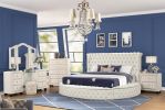 Hazel Modern Style King 5PC Vanity Bedroom Set with USB Ports & Made with Wood in Cream
