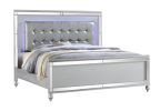 Sterling King 5 PC LED Bedroom set made with wood in Silver Color