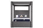 Monica luxurious Four-Poster King 5 Pc Vanity Bedroom Set Made with Wood in Gray