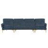 U-Shaped 4-Seat Indoor Modular Sofa Grey-Blue Color