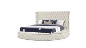 Hazel Modern Style King 5PC Vanity Bedroom Set with USB Ports & Made with Wood in Cream