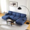 U-Shaped 4-Seat Indoor Modular Sofa Navy Blue