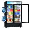 Commercial Beverage Refrigerators Glass Door Refrigerator Commercial with LED Light, 40 Cu.ft and 10 Shelves