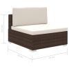 12 Piece Patio Lounge Set with Cushions Poly Rattan Brown