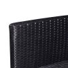 10 Piece Garden Lounge Set with Cushions Poly Rattan Black