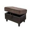 Brown Lint And PVC 3-Piece Couch Living Room Sofa Set B