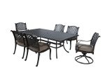 Rectangular 7 Piece 85.83" Long Aluminum Dining Set with Cushions