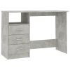 Desk with Drawers Concrete Gray 43.3"x19.7"x29.9" Engineered Wood