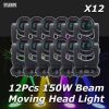 12Pcs/lot 150W LED Moving Head Light Beam Spot 18 Rotating Prisms Dj Dmx Stage Light Effect Light Disco Dj Bar Wedding Club