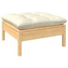 13 Piece Patio Lounge Set with Cream Cushions Pinewood
