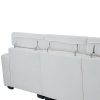 306*96*83cm Teddy Velvet, 26cm Fully Detachable Armrests, Three-Seater With Side Pockets, Backrest Pull Points, Indoor Multi-Person Sofa, Off-White