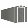 Garden Shed Light Gray 75.6"x336.6"x87.8" Galvanized Steel