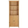 Bookcase with 2 Doors 35.4"x11.8"x78.7" Solid Oak Wood