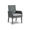 Asp 25 Inch Outdoor Armchair, Aluminum Frame, Gray Polyester Upholstery