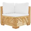 9 Piece Patio Lounge Set with Cushions Solid Wood Teak