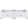 Double Washing and Drying Machine Pedestal with Drawers White