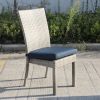 Balcones Outdoor Wicker Dining Chairs With Cushions, Set of 8, Gray/Navy