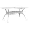 Patio Table White 59.1"x35.4"x28.3" Cast Aluminum