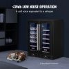 VEVOR 24" Wine and Beverage Refrigerator, 78 Cans and 20 Bottles Dual Zone Tempered Glass Door, Digital Temper Control, Blue LED Light, Child Lock