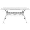 Patio Table White 59.1"x35.4"x28.3" Cast Aluminum