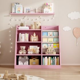 Wooden Toy Storage Organizer Cabinet (Color: pink)