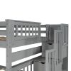 Full Over Full Bunk Bed with Shelves and 6 Storage Drawers
