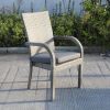 Balcones 9-Piece Outdoor Dining Table Set With 8-Dining Chairs, Gray/Dark Gray