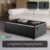 Modern Smart Coffee Table with Built-in Fridge, Bluetooth Speaker, Wireless Charging, Touch Control Panel, Power Socket, USB Interface