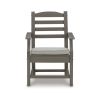 Clio 25 Inch Outdoor Arm Chair, Set of 2, Gray Frame, Polyester Fabric